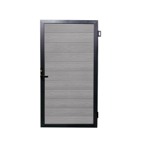 EasyFit ALUMINIUM GATE COMPLETE WITH IRONMONGERY 900 x 1800mm CO-EXTRUSION ANTIQUE with CHARCOAL SURROUND * NEW *