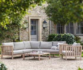 OUTDOOR FURNITURE - PORTHALLOW CORNER SOFA SET NATURAL