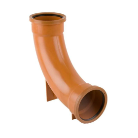 BRETT UNDERGROUND DRAIN PIPE DOUBLE SOCKET REST 87.5 DEG. BEND - 110mm