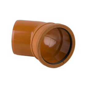 BRETT UNDERGROUND DRAIN PIPE SINGLE SOCKET BEND 45 DEG. - 110mm