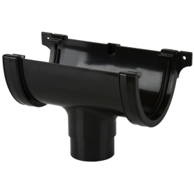 BRETT GUTTERING DEEPSTYLE HIGH CAPACITY RUNNING OUTLET 115mm - BLACK