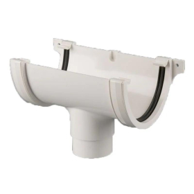 BRETT GUTTERING DEEPSTYLE HIGH CAPACITY RUNNING OUTLET 115mm - WHITE