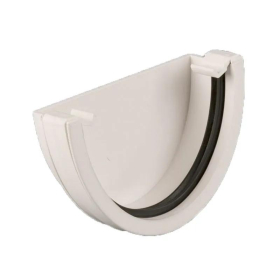 BRETT GUTTERING DEEPSTYLE HIGH CAPACITY EXT. STOPEND 115mm - WHITE