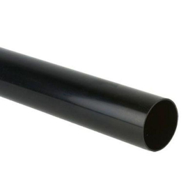 BRETT GUTTERING ROUND STYLE DOWNPIPE 68mm x 2.5m LENGTH - BLACK