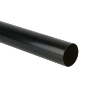 BRETT GUTTERING ROUND STYLE DOWNPIPE 68mm x 4m LENGTH - BLACK
