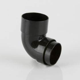 BRETT GUTTERING ROUND STYLE DOWNPIPE 92.5 DEG. BEND 68mm - BLACK