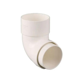 BRETT GUTTERING ROUND STYLE DOWNPIPE 92.5 DEG. BEND 68mm - WHITE