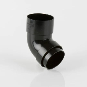 BRETT GUTTERING ROUND STYLE DOWNPIPE 112.5 DEG. BEND 68mm - BLACK