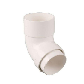 BRETT GUTTERING ROUND STYLE DOWNPIPE 112.5 DEG. BEND 68mm - WHITE