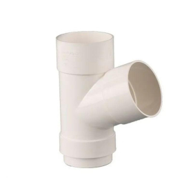 BRETT GUTTERING ROUND STYLE DOWNPIPE 112.5 DEG. BRANCH 68mm - WHITE
