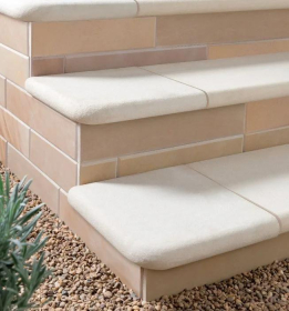 PREMIUM SANDSTONE SANDBLASTED BULLNOSE STEP TREAD - 1000 x 300 x 30mm - MINT