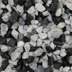 BLACK ICE (BLACK/WHITE MIX) - PREMIUM DECORATIVE AGGREGATE - 20mm - BULK BAG      (PRE-PACKED BAG)