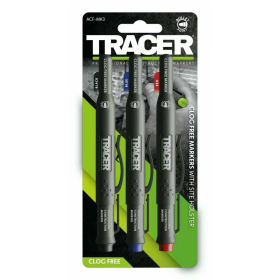 TRACER CLOG FREE MARKER KIT - 3PC PK (BLACK, BLUE, RED) C/W SITE HOLSTER
