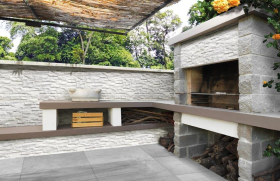 PAVESTONE ROCK STACK PORCELAIN CLADDING  l  385 x 75 x 8-12mm PACK OF 26  l   BLACK
