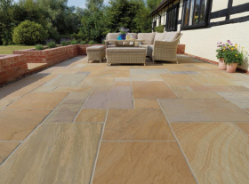 PREMIUM RIVEN SANDSTONE  PAVING (22mm CALIBRATED) | 15.30m2 PACK | BUFF