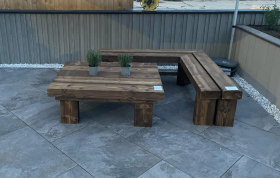 BRUSHWOOD SLEEPER BENCH & TABLE SET