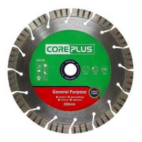 * COREPLUS DIAMOND BLADE - GENERAL PURPOSE HYBRID TURBO 15MM SEGMENT 230MM