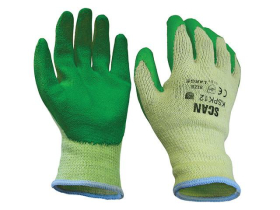SCAN KNITSHELL LATEX PALM GRIP GLOVES (LRG SIZE 10)