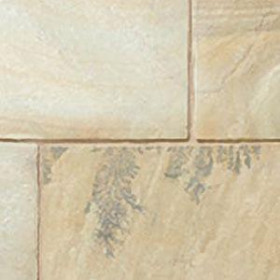 * PREMIUM RIVEN SANDSTONE  PAVING (22mm CALIBRATED) - 15.30m2 PACK - FOSSIL