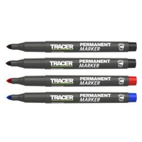 TRACER PACK OF 4 PERMANENT MARKERS - BLACK, BLUE, RED (APMK1)