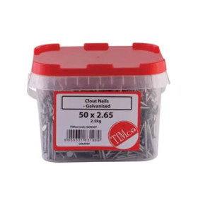 TIMCO GALVANISED ROUND WIRE NAIL 2.65 x 40mm - 2.5KG TUB (GRW40T)