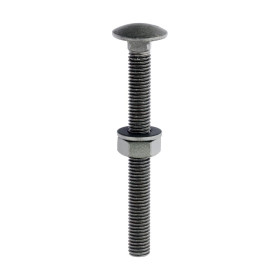 TIMCO INDEX CARRIAGE BOLT NUT + WASHER - M10 x 100mm    (PACK OF 10)