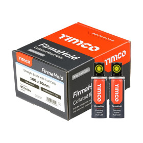TIMCO FIRMAHOLD ST GALVANISED  FINISHING NAILS AND FUEL CELLS 16g x 50mm (2000/BOX) BG1650G